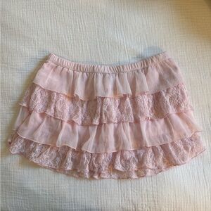 Hollister Pink Lace Mini Skirt